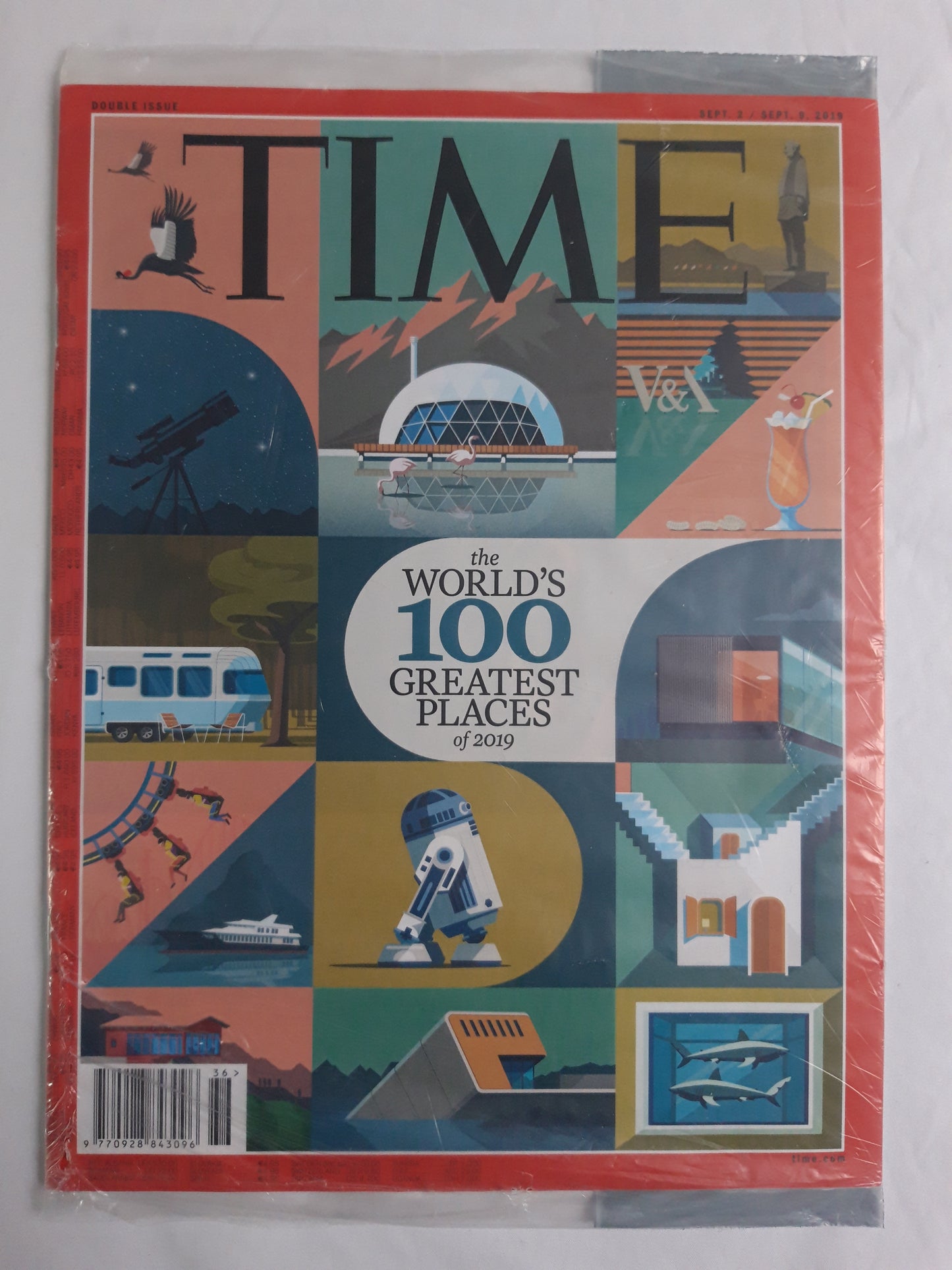 Time magazine the world`s 100 greatest places of 2019 original package OP OVP Originalverpackung 02./09.09.2019 September 2019