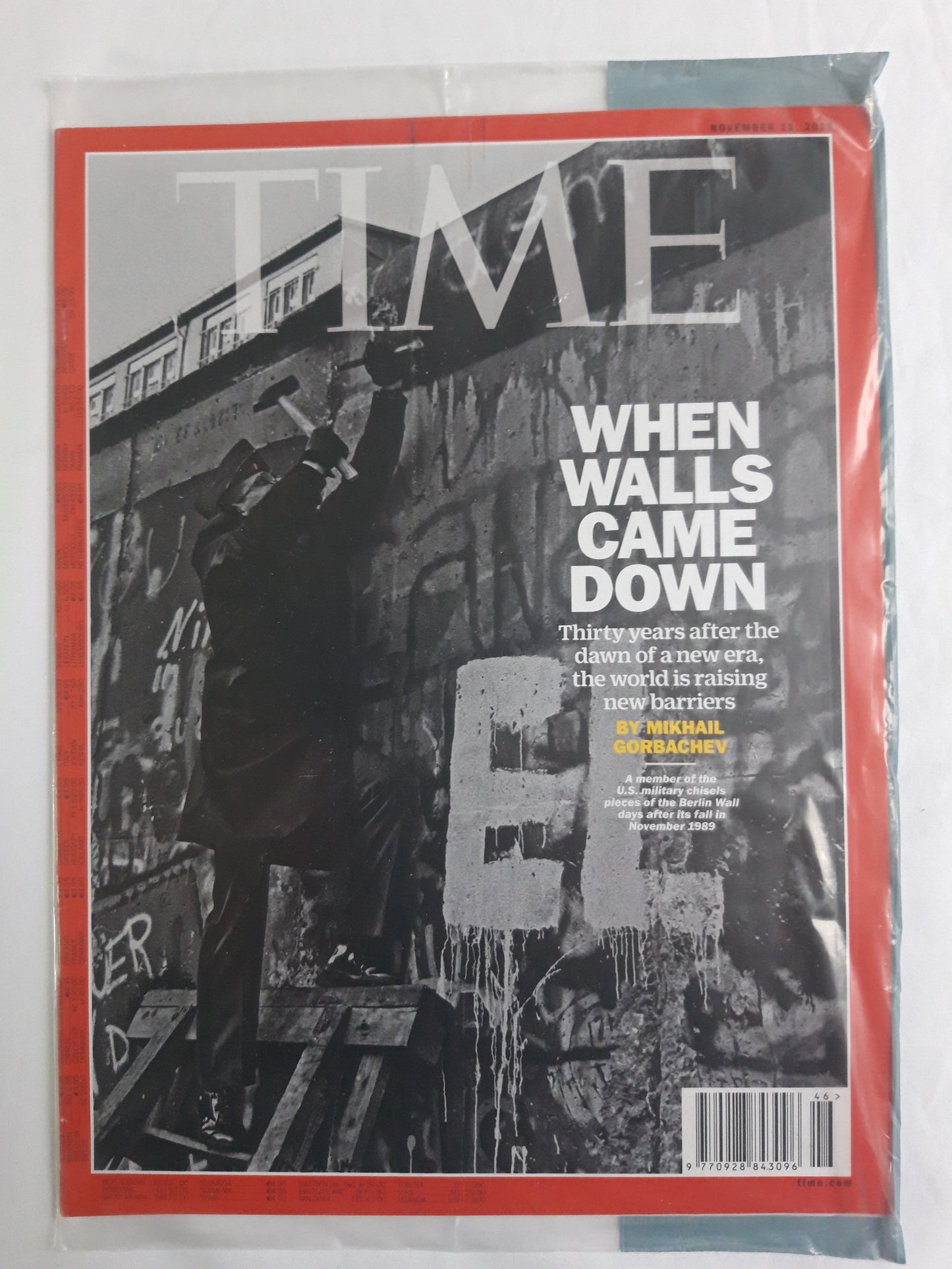 Time magazine When walls came down Berlin Wall Berliner Mauer fall November 1989 original package OP OVP Originalverpackung 11.11.2019 November 2019