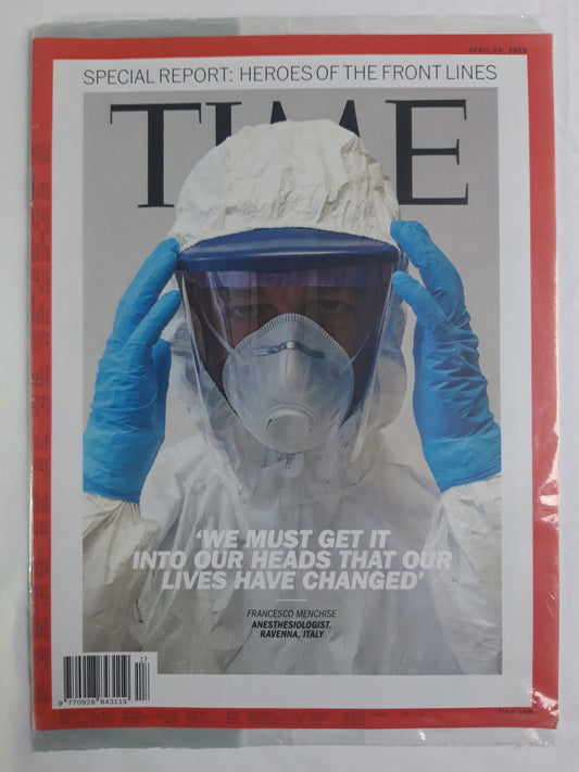 Time magazine We must get it into our heads that our lives have changed Anesthesiologist original package OP OVP Originalverpackung 20.04.2020 April 2020
