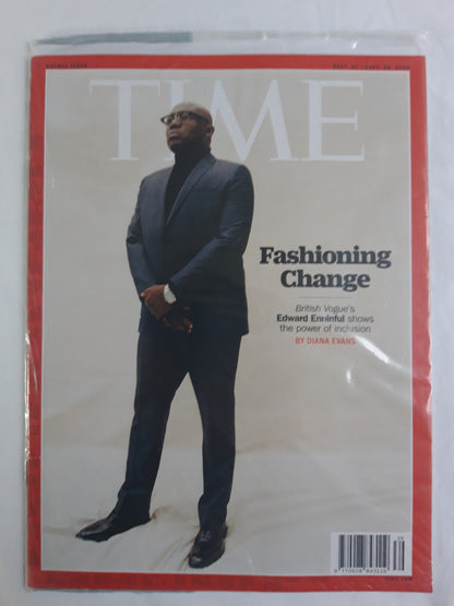 Time magazine Fashioning Change British Vogue`s Edward Enninful shows the power of inclusion original package OP OVP Originalverpackung 21./28.09.2020 September 2020