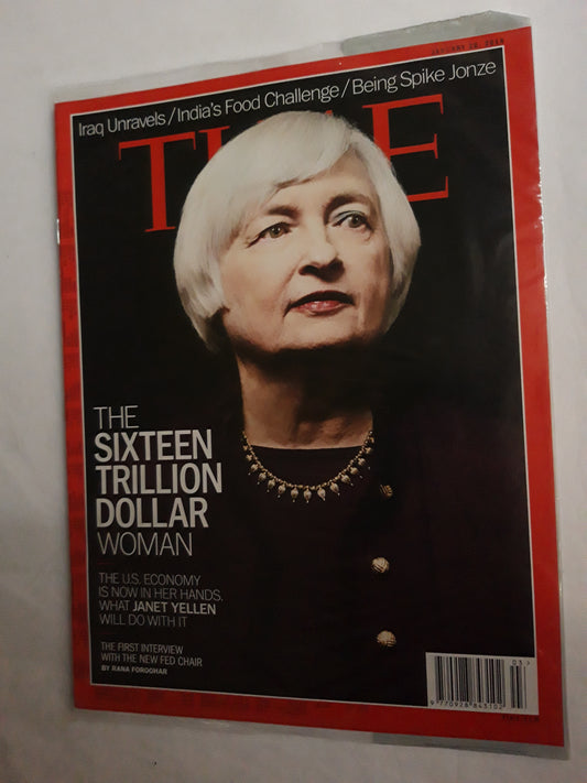 Time magazine The Sixteen Trillion Dollar Woman Janet Yellen original package OP OVP Originalverpackung 20.01.2014 January 2014