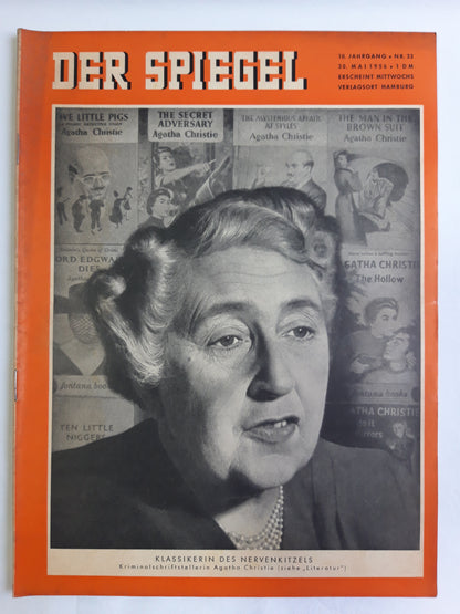 Der Spiegel Klassikerin des Nervenkitzels Kriminalschriftstellerin Agatha Christie No. 22 30.05.1956 Mai May 1956