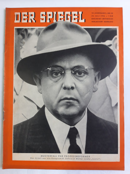 Der Spiegel Musterfall für Prozessreformer Das Urteil war ein Kompromis: Zahnarzt Müller No. 30 25.07.1956 Juli July 1956