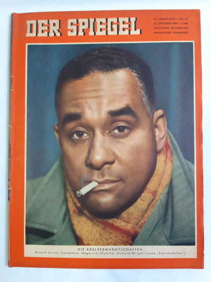Der Spiegel Die Kralverwandtschaften Besuch an der Goldküste Negerschriftsteller Richard Wright No. 43 24.10.1956 24. Oktober October 1956