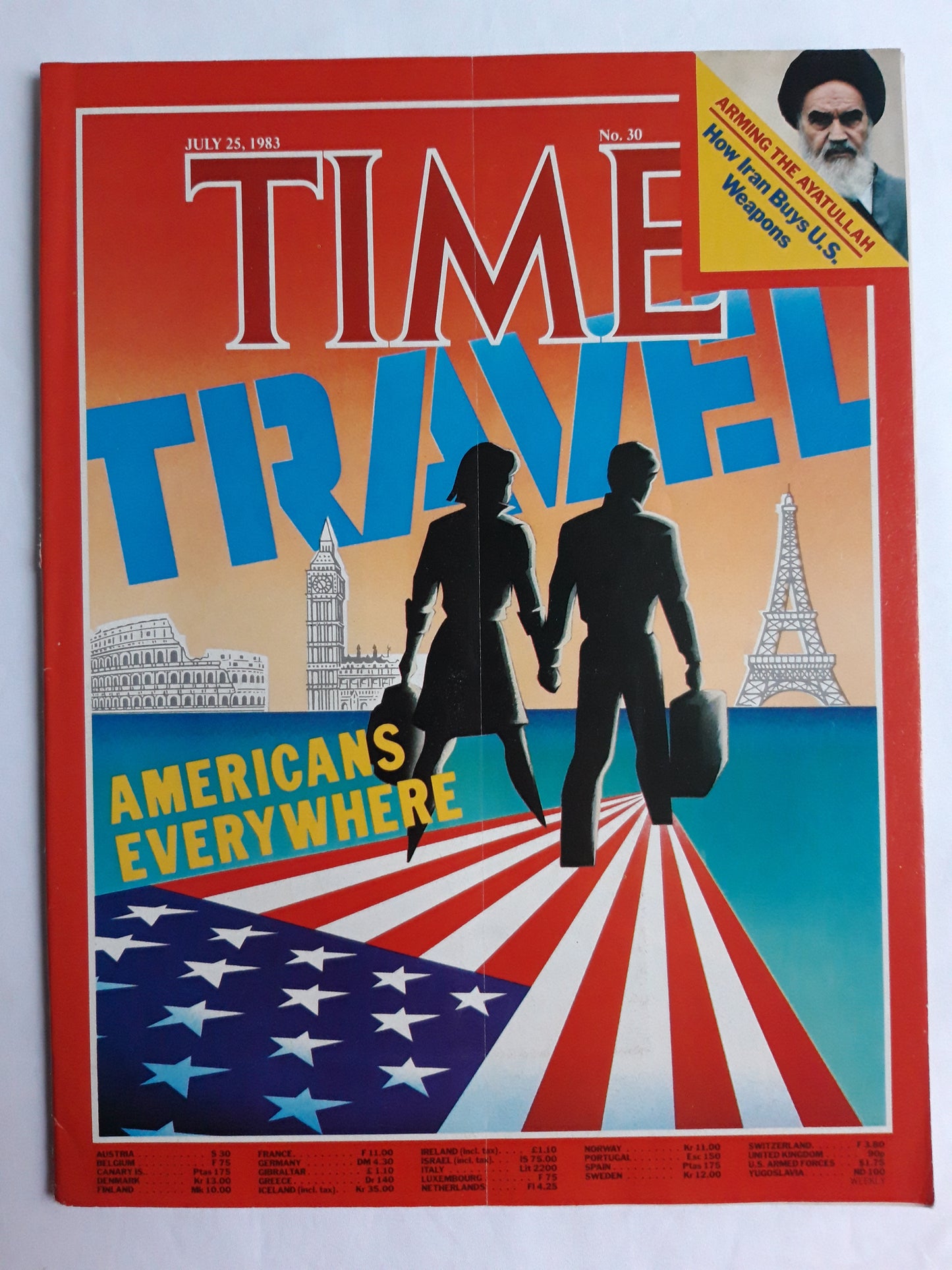 Time magazine Travel Americans Everywhere Arming the Ayatullah No. 30 25.07.1983 Juli July 1983