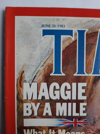 Time magazine Maggie by a mile What It Means What She`ll Do British Prime Minister Margaret Thatcher No. 25 20.06.1983 Juni 1983