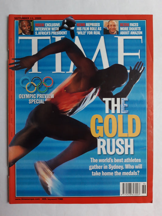 Time magazine The Gold rush The world`s best athletes gather in Sydney Medals Mbeki Keiko as Willy Jeff Bezos Amazon Olympic Preview Special 11.09.2000 September 2000
