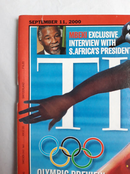 Time magazine The Gold rush The world`s best athletes gather in Sydney Medals Mbeki Keiko as Willy Jeff Bezos Amazon Olympic Preview Special 11.09.2000 September 2000