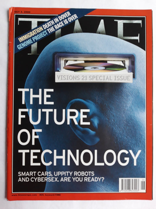 Time magazine The future of technology Smart Cars Uppity Robots and Cybersex Visions 21 special issue 03.07.2000 July Juli 2000