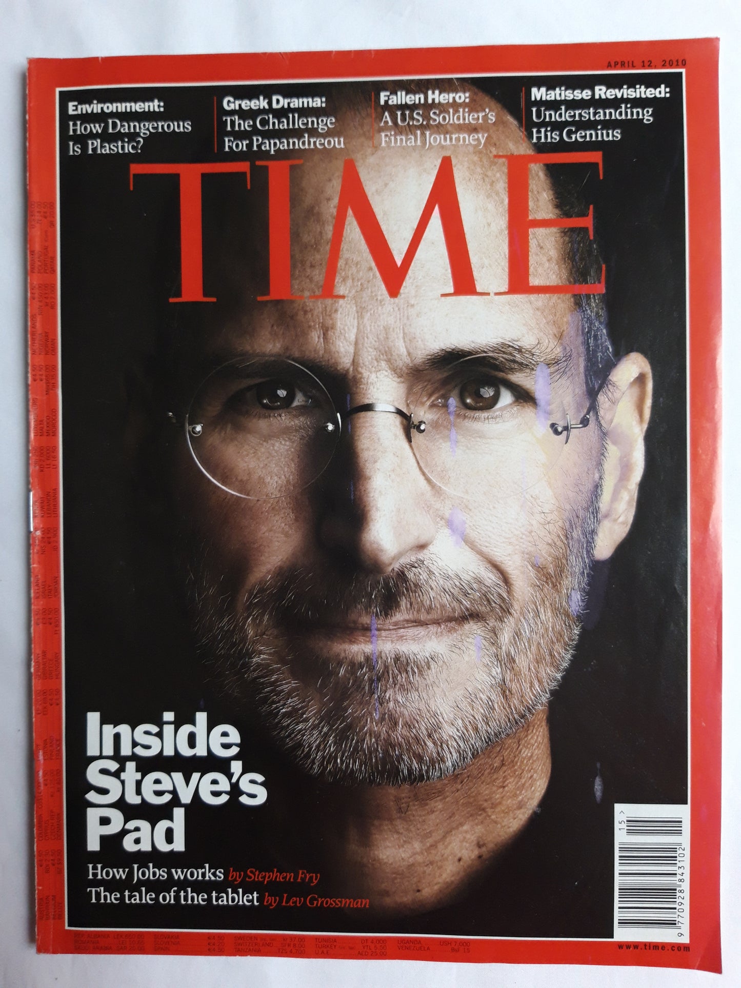 Time magazine Inside Steve´s Jobs Pad The tale of tablet How dangerous is Plastic? Greek drama: The Challenge for Papandreou Matisse Revisited