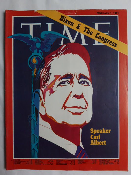 Time magazine Nixon & The Congress Speaker Carl Albert 01.02.1971 February 1971