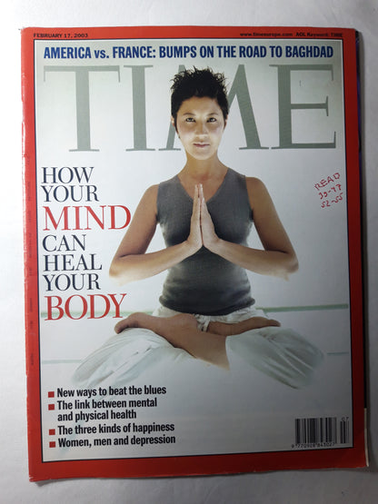 Time magazine How your mind can help your body America vs. France: Bumps on the road Baghdad 17.02.2003 February 2003