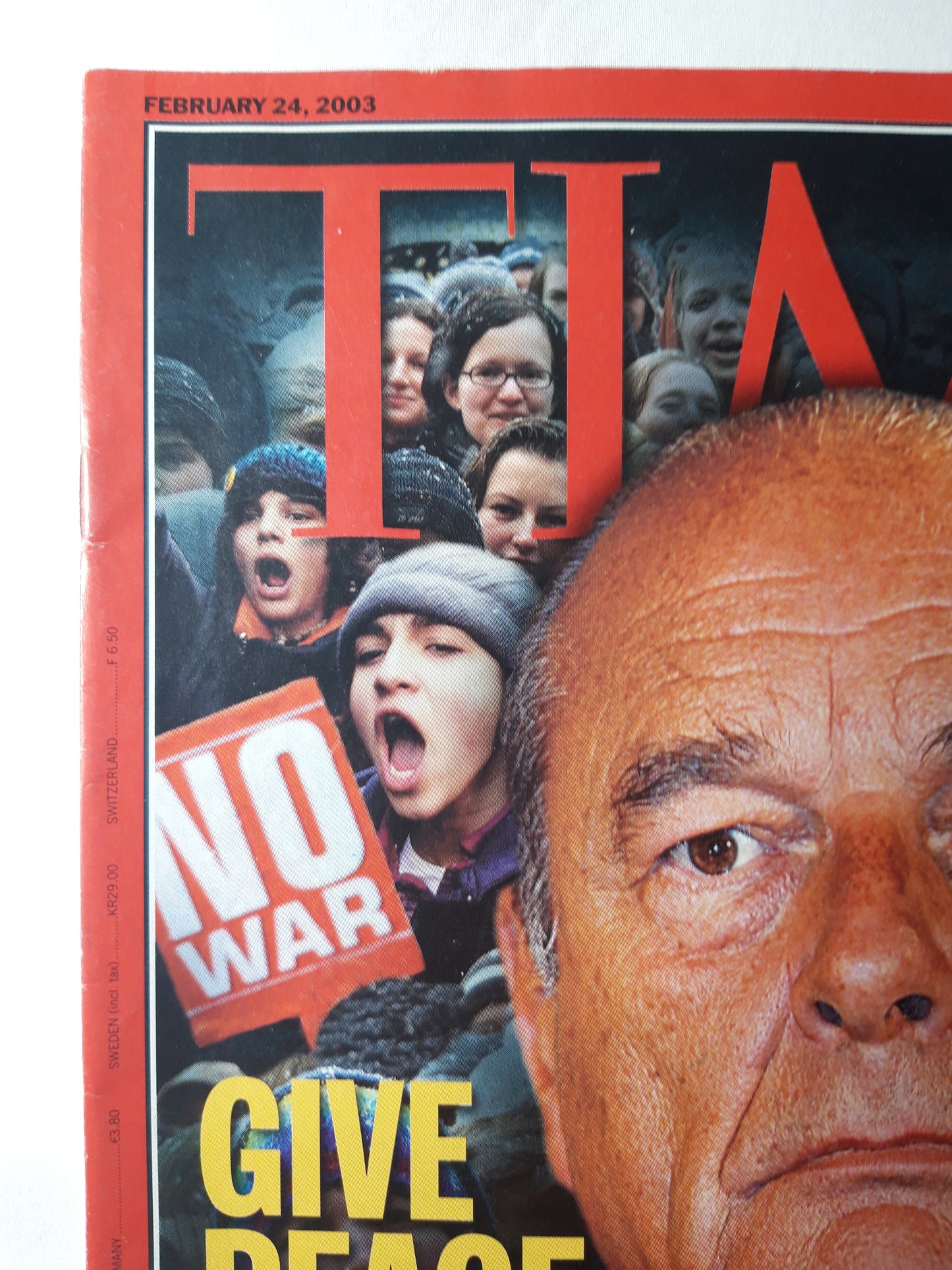 Time magazine Give peace a chance Jacques Chirac George W. Bush 24.02.2003 February 2003