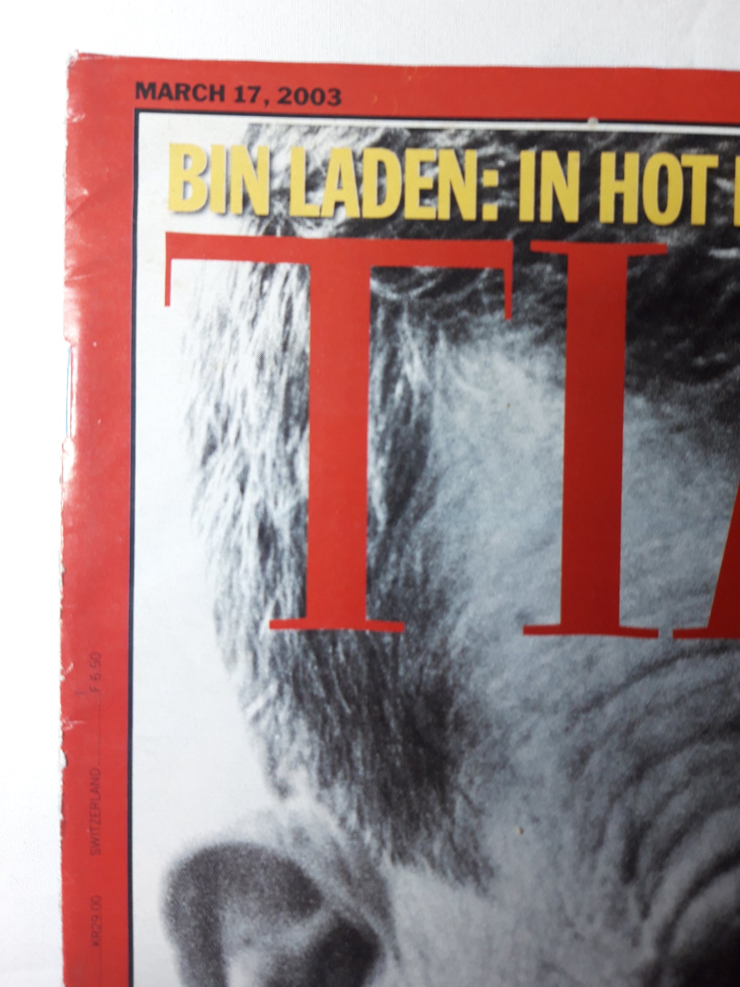 Time magazine Bound for Baghdad Army General Tommy Franks Iraq Bin Laden: in hot pursuit Battlefield map A guid to U.S. war strategy 17.03.2003 March März 2003