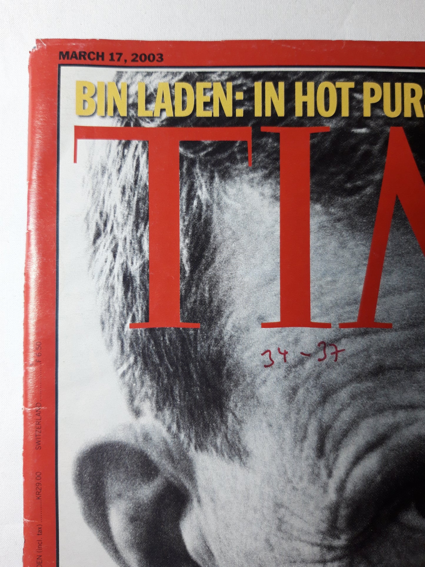 Time magazine Bound for Baghdad Army General Tommy Franks Iraq Bin Laden: in hot pursuit Battlefield map A guid to U.S. war strategy 17.03.2003 March März 2003