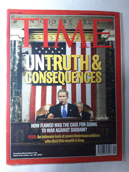 Time magazine Untruth & Consequences war Saddam American soldiers Iraq 21.07.2003 July Juli 2003