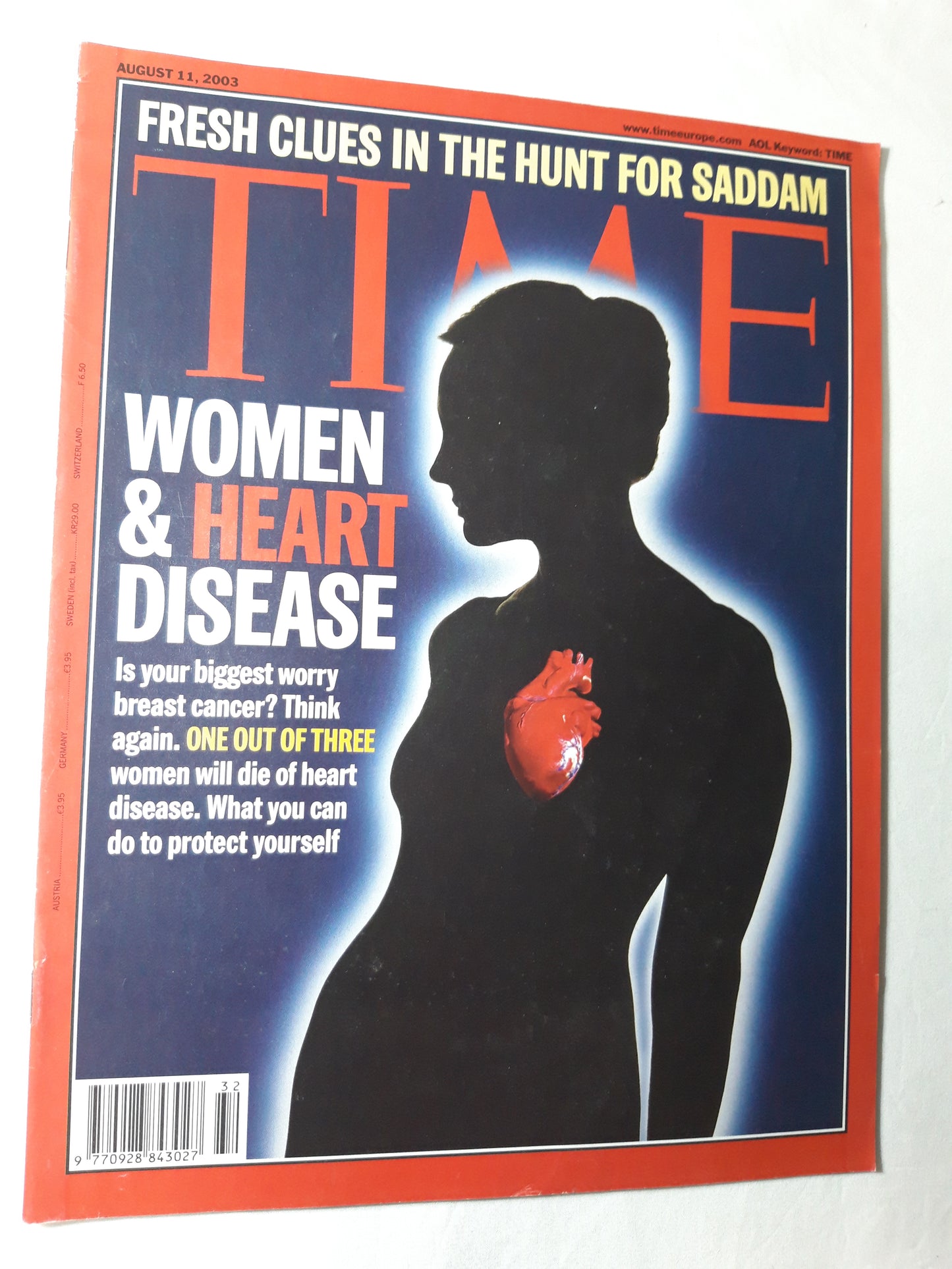 Time magazine Woman & Heart disease Fresh clues in the hunt for Saddam 11.08.2003 August 2003