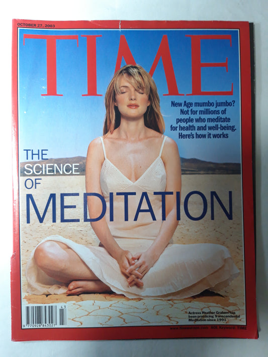 Time magazine The science of meditation New Age mumbo jumbo? Actress Heather Graham Transcendental Meditation 27.10.2003 October Oktober 2003
