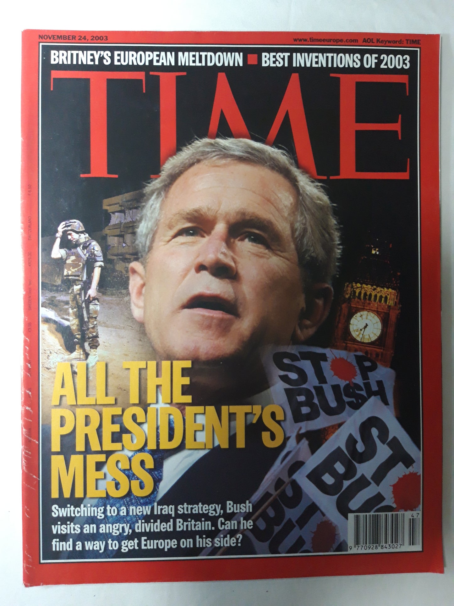 Time magazine All the president`s mess New Iraq strategy George W. Bush 24.11.2003 November 2003