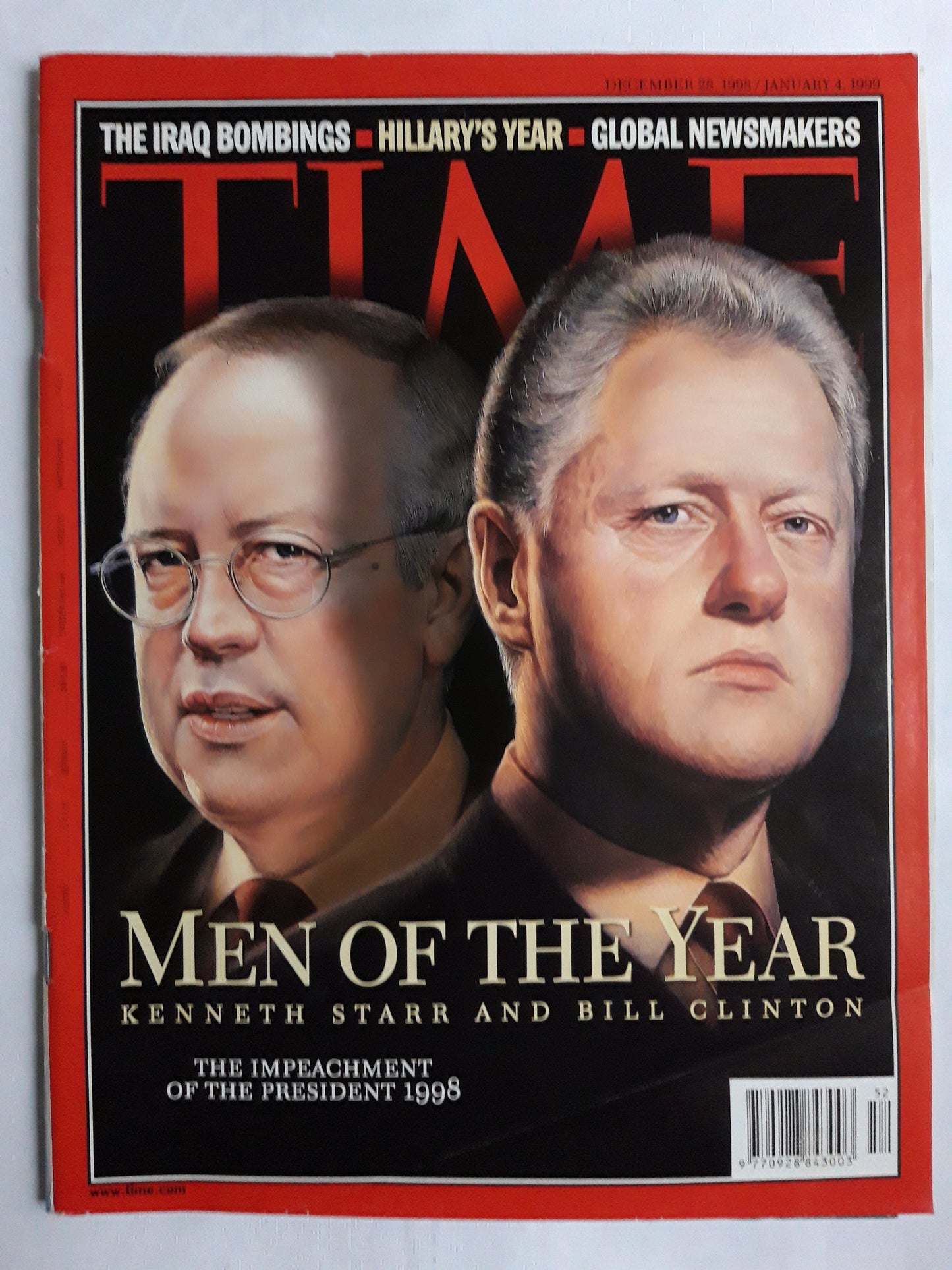 Time magazine Men of the Year Kenneth Starr Kenneth Starr Bill Clinton 28.12.1998/04.01.1999 January 1999