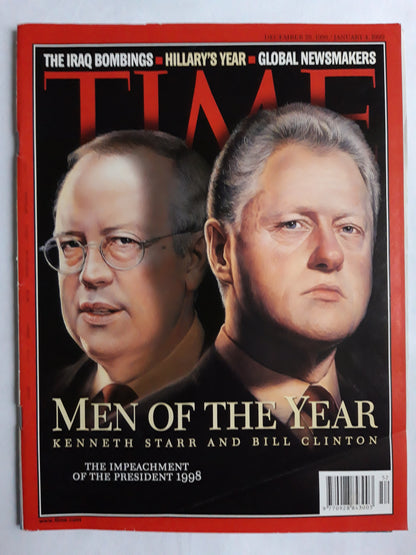 Time magazine Men of the Year Kenneth Starr Kenneth Starr Bill Clinton 28.12.1998/04.01.1999 January 1999