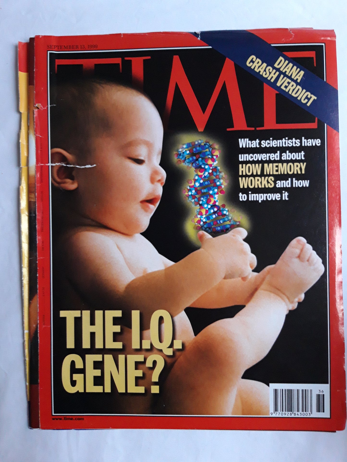 Time magazine The I.Q.Gene? Diana Crash Verdict How memory works 13.09.1999 September 1999