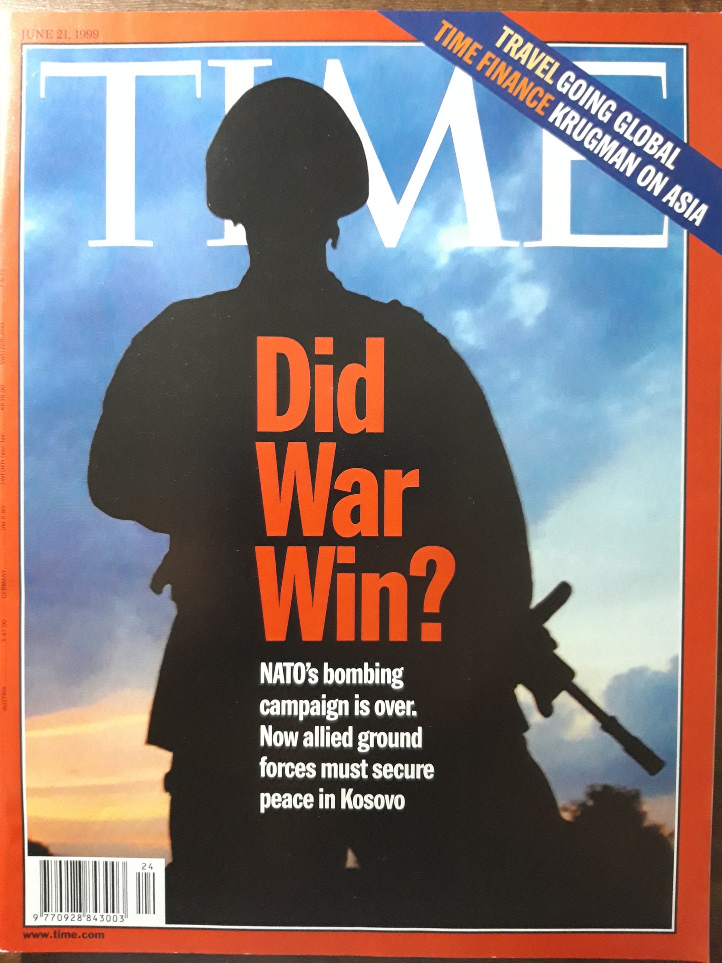 Time magazine Did war win? NATO Kosovo Krugman on Asia 21.06.1999 Juni 1999