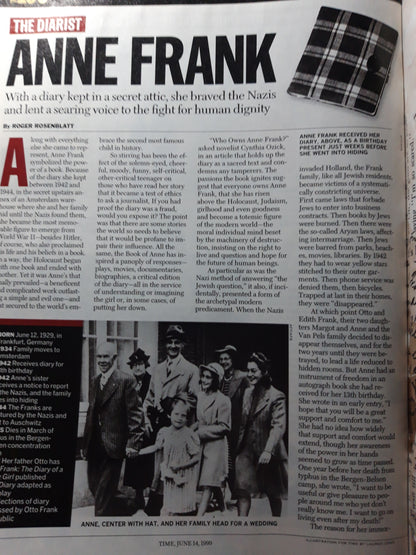 Time magazine Heroes and icons of the 20th Century Kosovo Peace gets a chance Marilyn Monroe Anna Frank Theresa Mohammad Ali  Princess Diane etc. 14.06.1999 Juni 1999