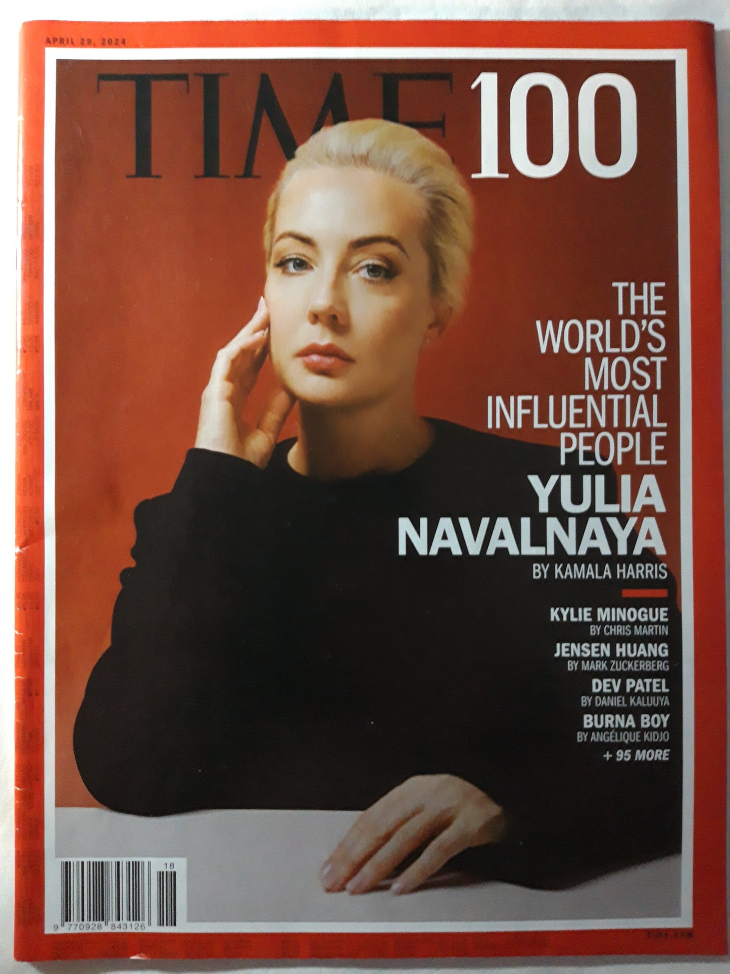 Time magazine Yulia Navalnaya The world`s most influental people Kylie Minogue Jensen Huang Dev Patel Burna Boy 29.04.2024 April 2024