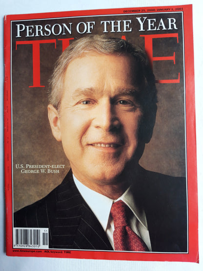 Time magazine Person of the Year U.S. President-elect George W. Bush 25.12.2000/01.01.2001 Dezember 2000 January 2001