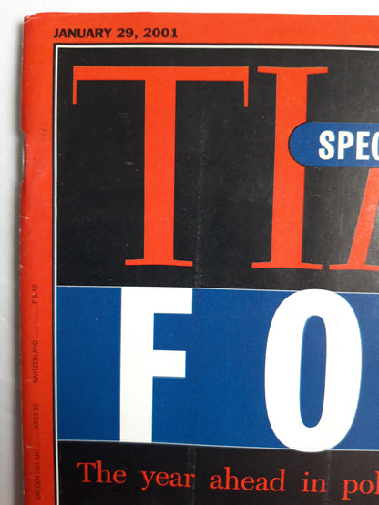 Time magazine Special issue Forecast 2001 The year ahead in politics, diplomacy, business, stock markets, technology, art, architecture, music, cinema, fashion, sport and more 29.01.2001 January 2001