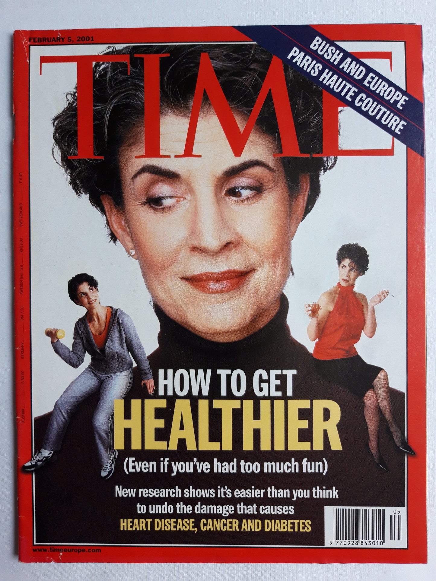 Time magazine How to get healthier George Bush and Europe Paris Haute Couture 05.02.2001 February 2001