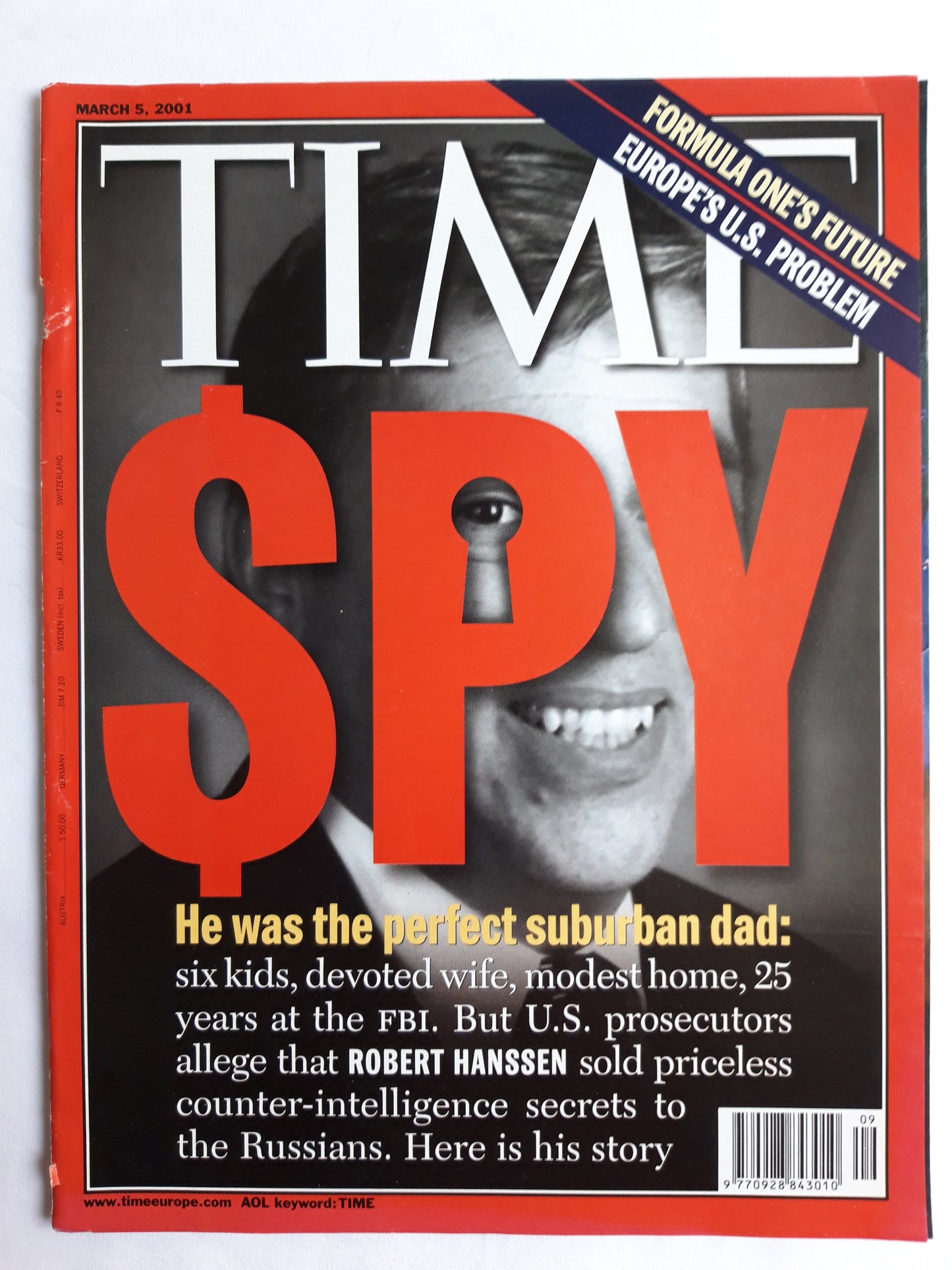 Time magazine Spy He was the perfec suburban dad  Formula One`s future Europe`s U.S Problem 05.03.2001 March März 2001