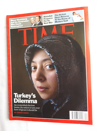 Time magazine Turkey`s Dilemma Mayor Bloomberg Arnold Schwarzenegger Tiger Woods 23.07.2007 July Juli 2007