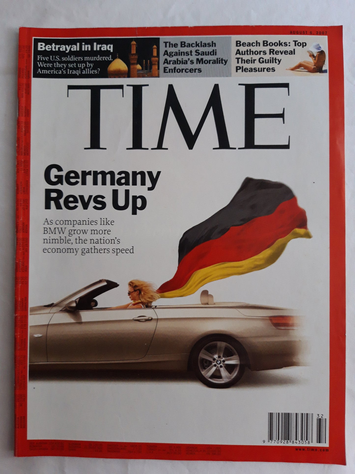 Time magazine Germany Revs Up BMW Betrayal in Iraq Saudi Arabia Beach Books 06.08.2007 August 2007