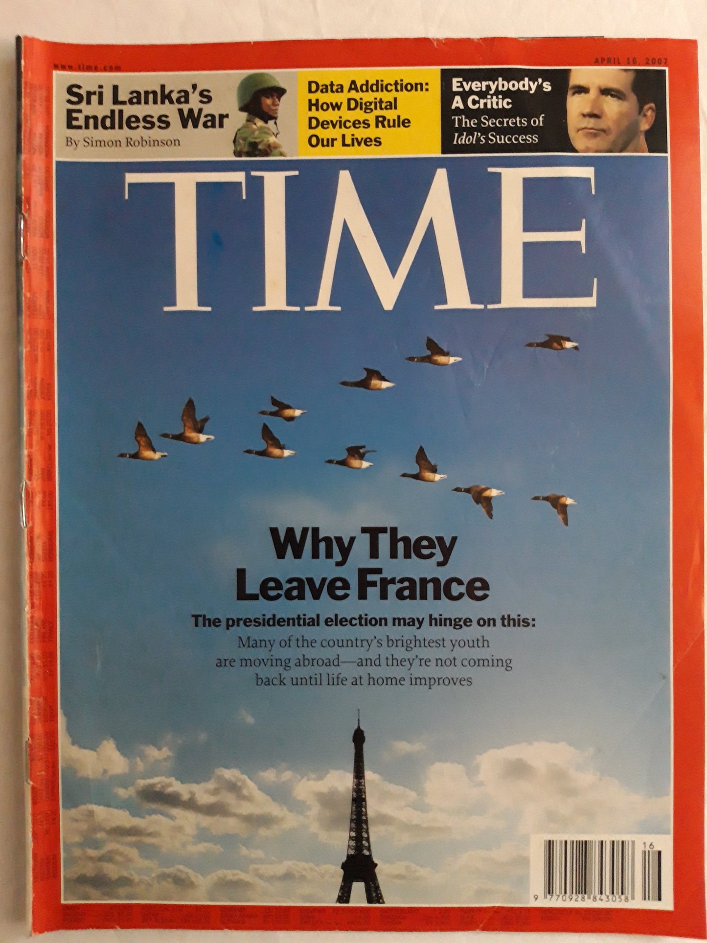 Time magazine Why The Leave France Sri Lanka Data Addiktion Secret of Idol`Success 16.04.2007 April