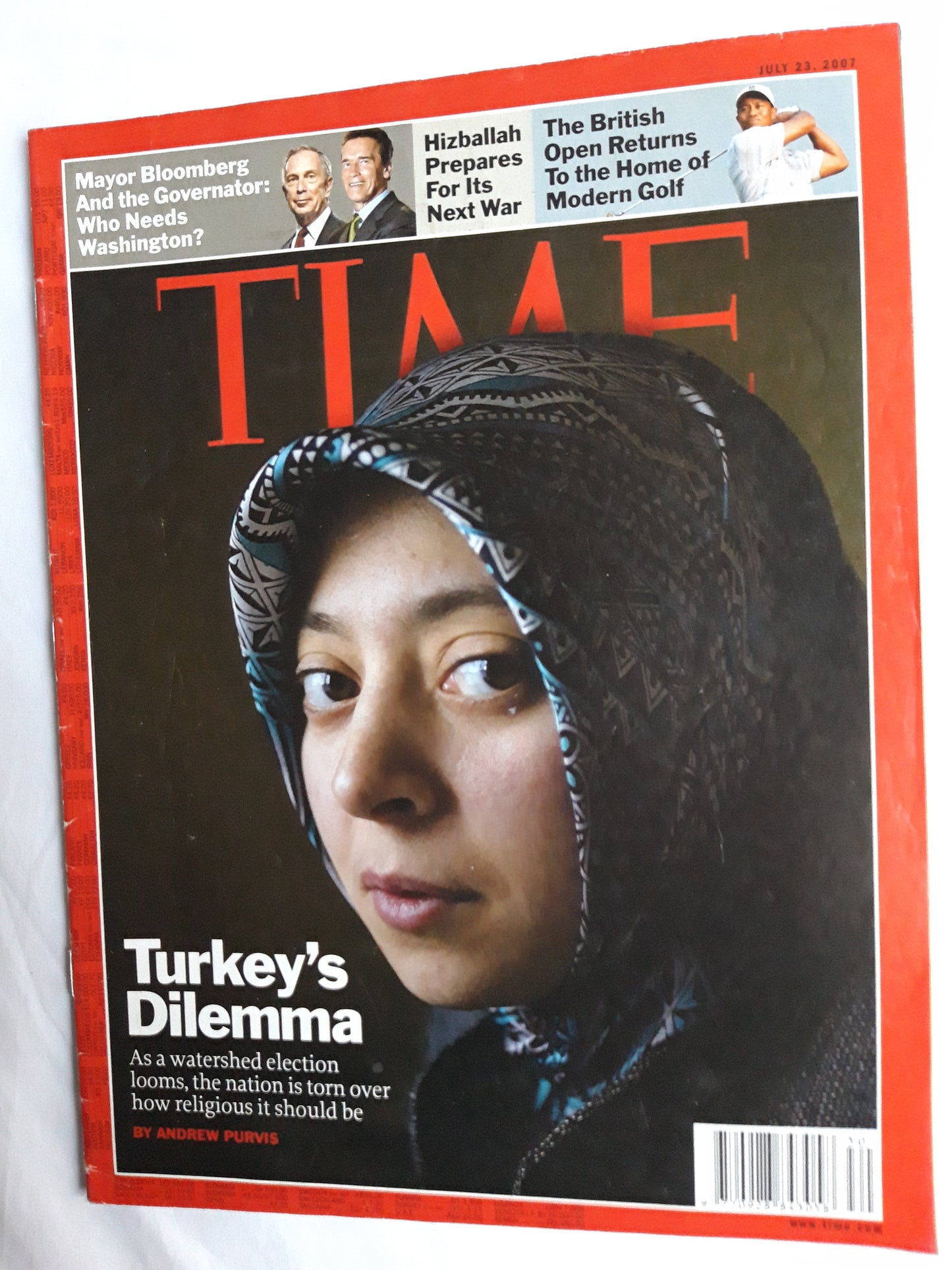 Time magazine Turkey`s Dilemma Mayor Bloomberg Arnold Schwarzenegger Tiger Woods 23.07.2007 July Juli 2007