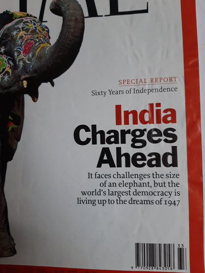 Time magazine India Charges Ahead Special report Syxty Years of Independence dreams of 1947 Elephant Gaza Roman Holiday Woody Allen Ingmar Bergman 13.08.2007 August 2007