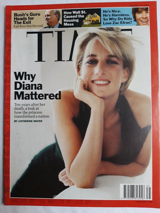 Time magazine Why Princess Diana Mattered Bush`s Guru  Karl Rove Wall St. Zac Efron 27.08.2007 27. August 2007