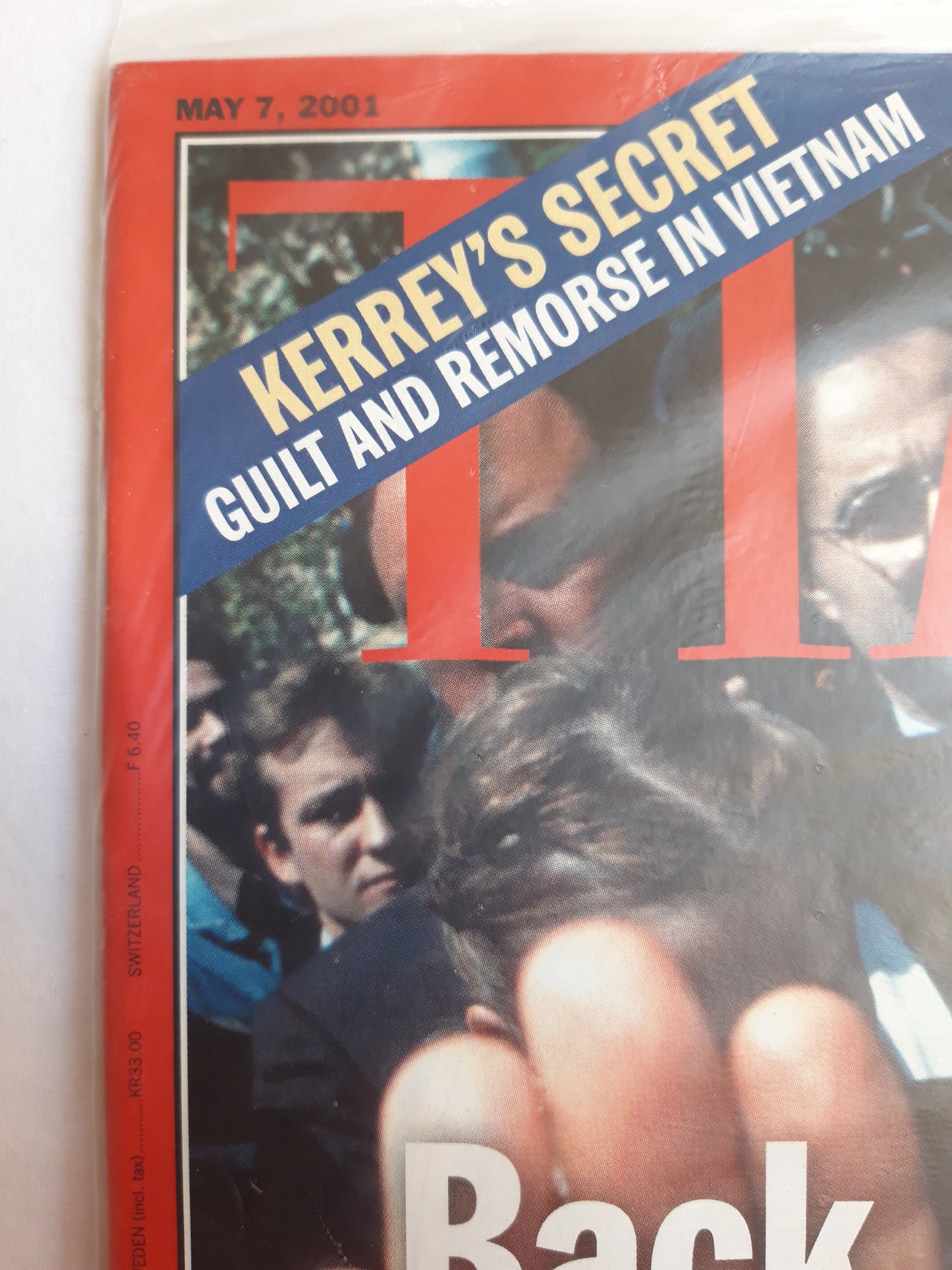 Time magazine Back in the Saddle Silvio Berlusconi Kerrey`s secret guilt and remorse in Vietnam Original packaging OVP Original verpackt 07.05.2001 May Mai 2001