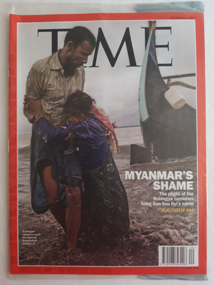 Time magazine Myanmar`s Shame Rohingya Aung San Suu Kyi Bangladesh Original packaging OVP Original verpackt 02.10.2017 Oktober October 2017