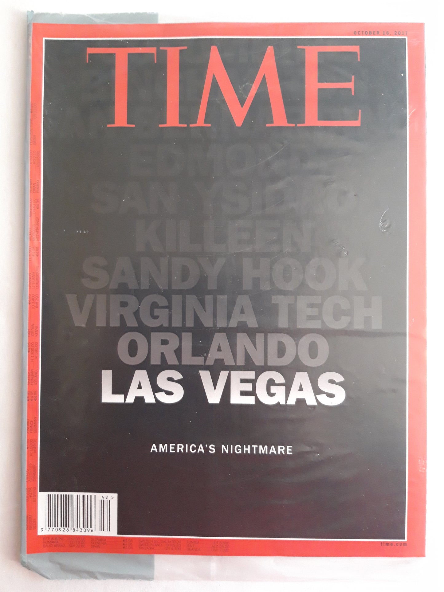 Time magazine America`s nightmare Las Vegas Original packaging OVP Original verpackt 16.10.2017 October Oktober 2017