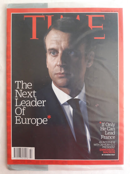 Time magazine The next Leader of Europe If only he can lead France Emmanuel Macron Original packaging OVP Original verpackt 20.11.2017 November 2017