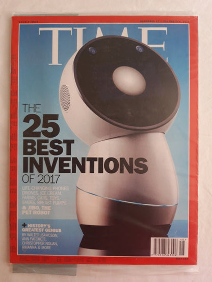 Time magazine The 25 best inventions of 2017 History`s greatest genius Christopher Nolan Rihanna Original packaging OVP Original verpackt 27.11.2017 / 04.12.2017 November Dezember December 2017