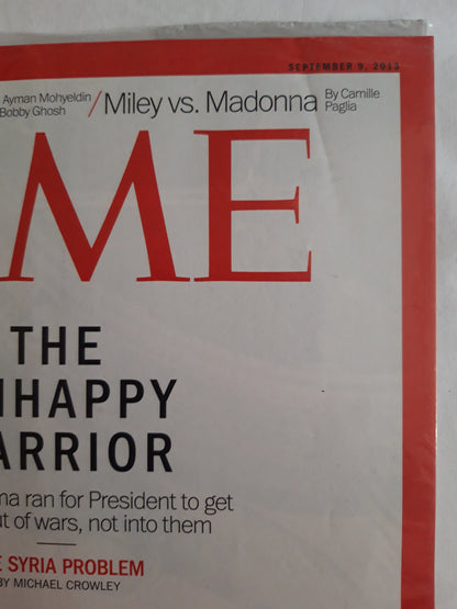 Time magazine The unhappy warrior Barack Obama President U.S. The Syria Problem Does Egypt Matter? Miley vs. Madonna Original packaging OVP Original verpackt 09.09.2013 September 2013