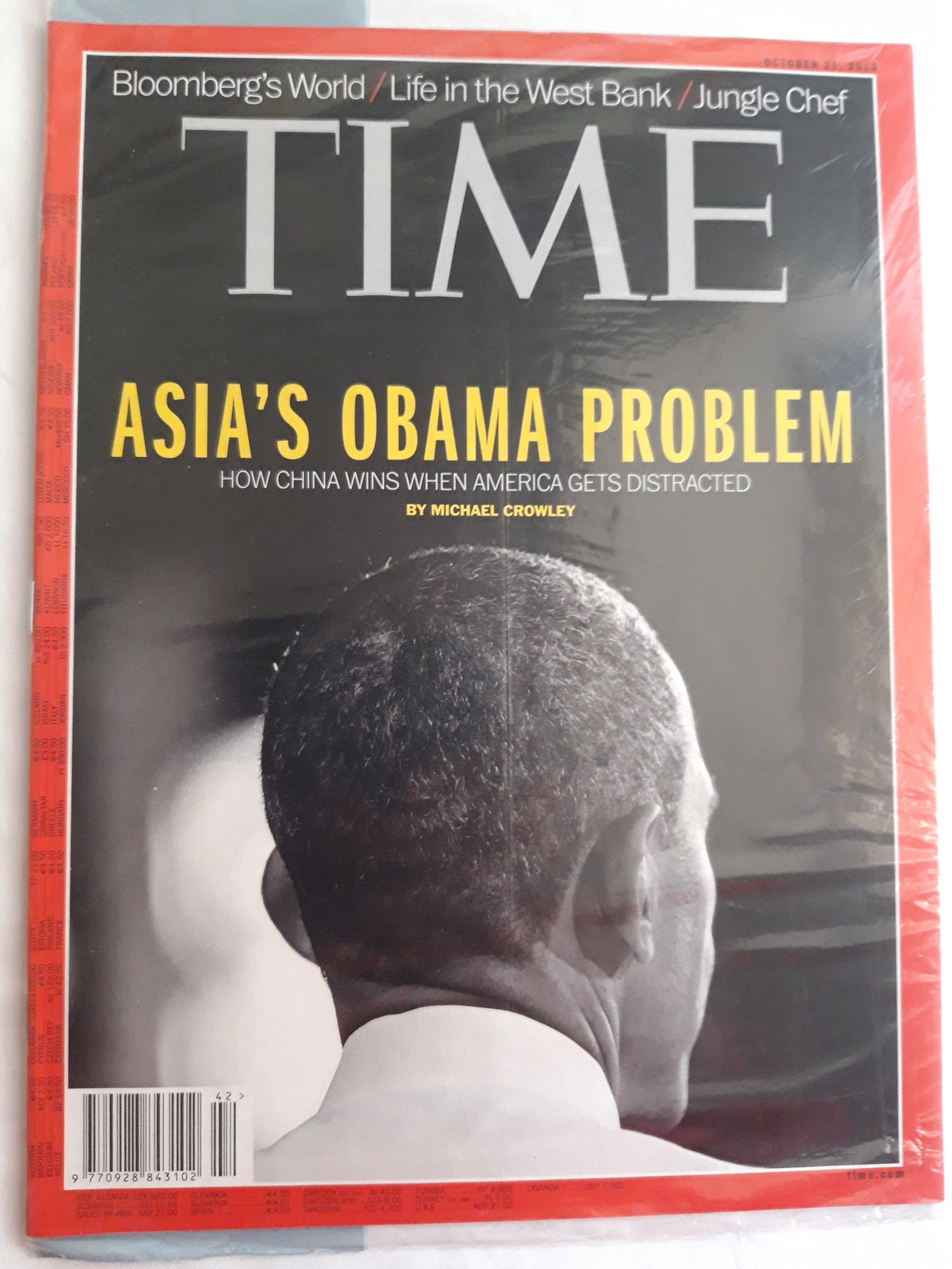 Time magazine Barack Obama America China Bloomberg`s World Jungle Chef Original packaging OVP Original verpackt 21.10.2013 Oktober October 2013