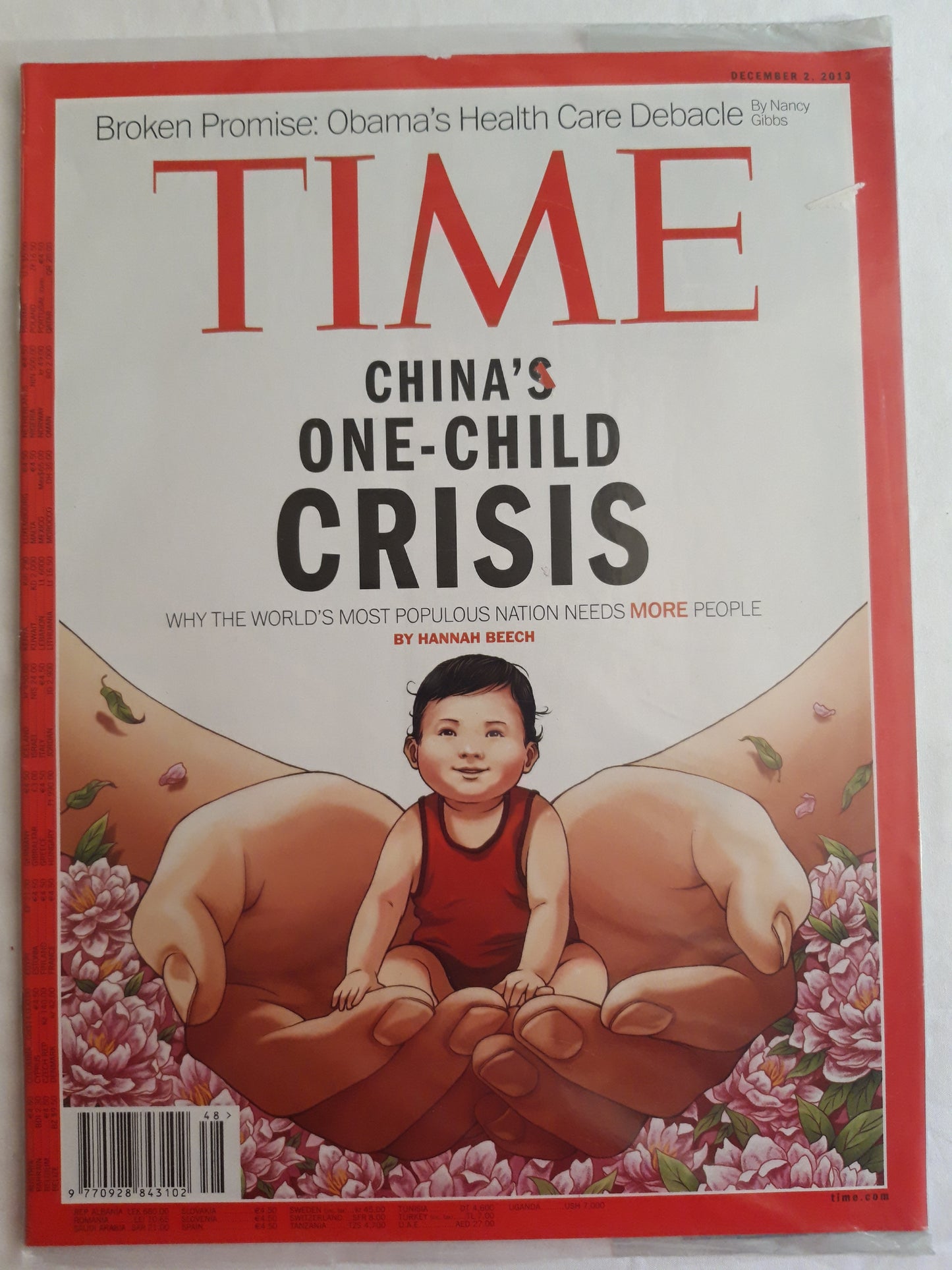 Time magazine China`s One-child Crisis Why the world`s most populous nations needs more people Broken Promis: Obama`s Care Debacle Original packaging OVP Original verpackt 02.12.2013 December Dezember 2013