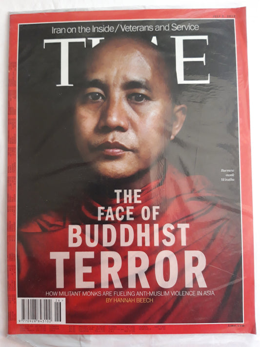 Time magazine The Face of Buddhist Terror Burmese monk Wirathu Iran on the Inside Veterans and Service Original packaging OVP Original verpackt 01.07.2013 July Juli 2013