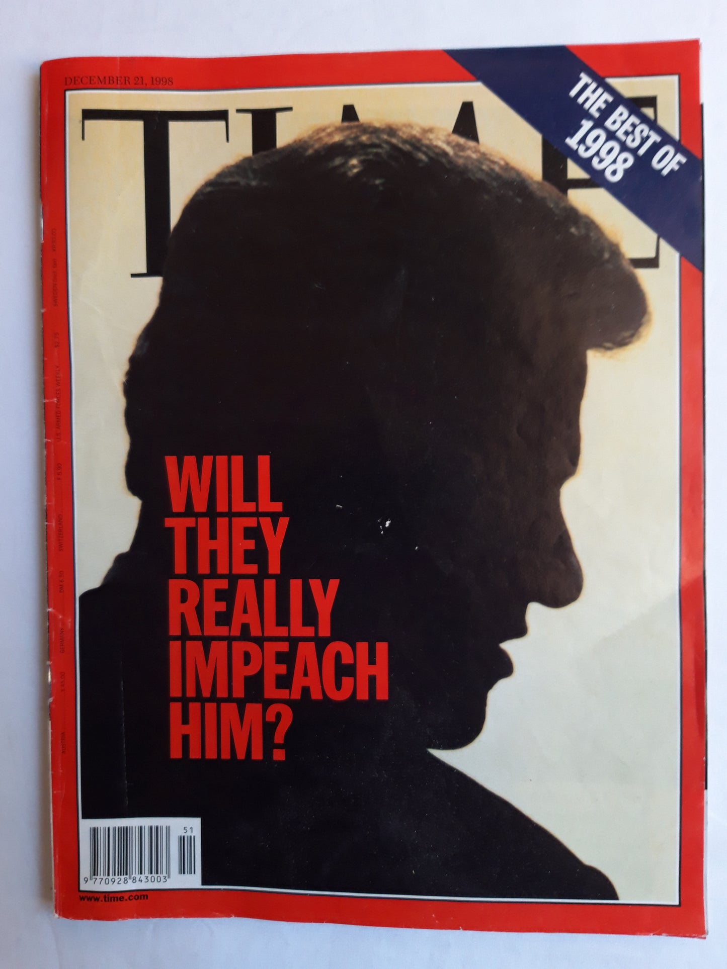 Time magazine Will they really impeach him? The best of 1998 21.12.1998 21. Dezember December 1998