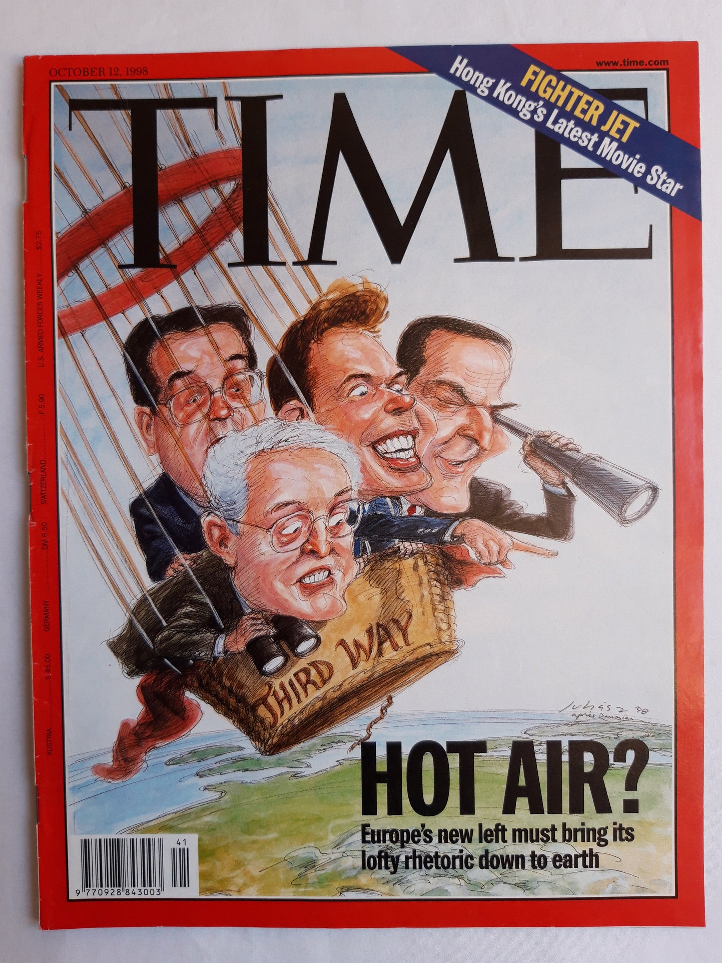 Time magazine Hot air? Fighter jet Hong Kong`s Latest Movie Star 12.10.1998 12. Oktober October 1998